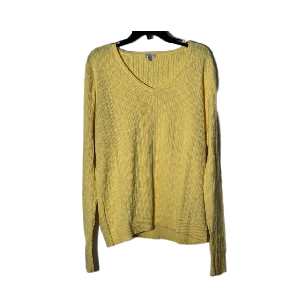 Talbots Lemon V-Neck Sweater